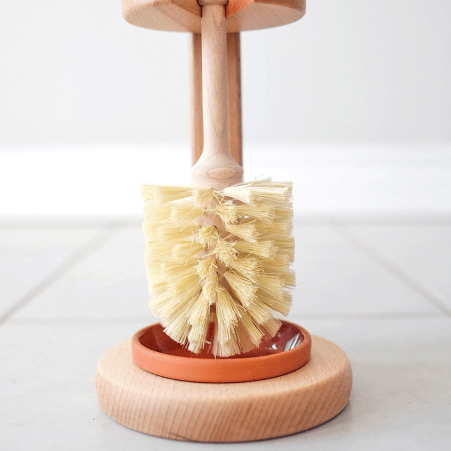 TOILET BRUSH WITH WOODEN STAND - DYKE & DEAN