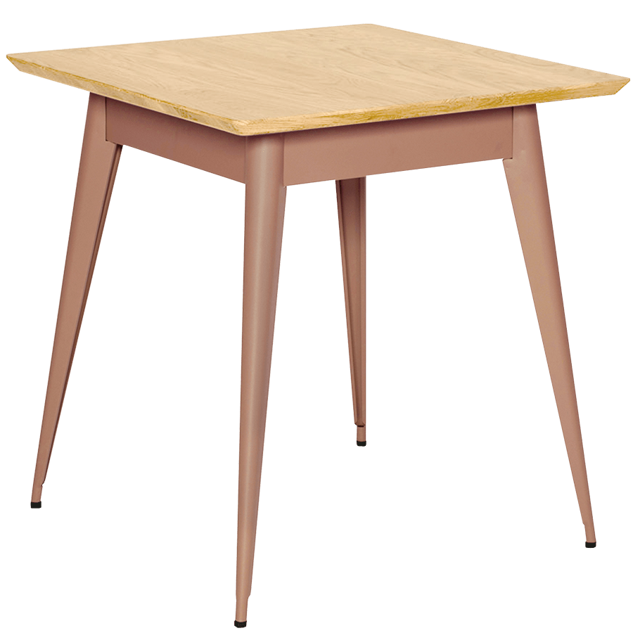 TOLIX TABLE 55 SQUARE WOOD TOP - DYKE & DEAN