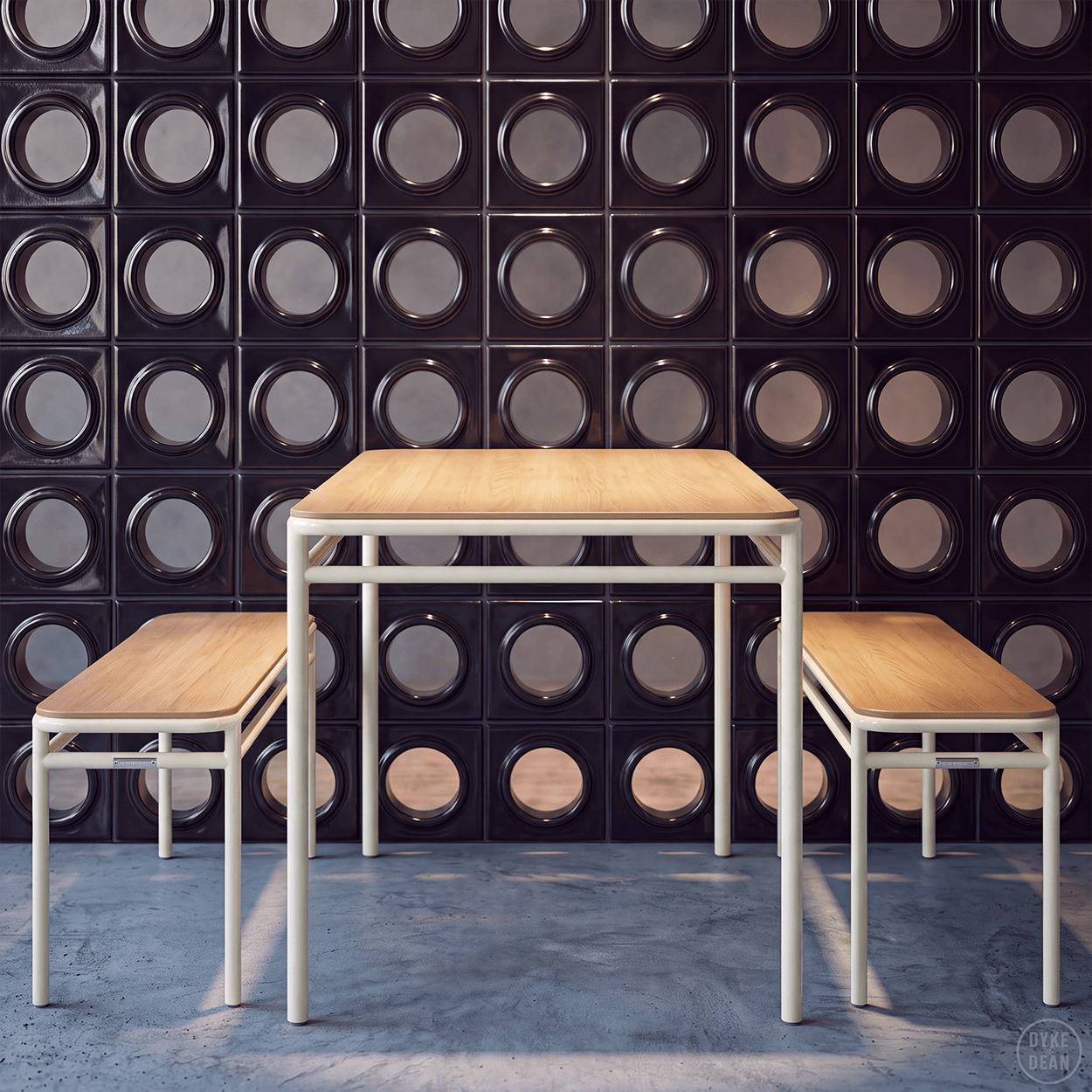 TOLIX UD OAK TOP TABLE 180x90 - DYKE & DEAN