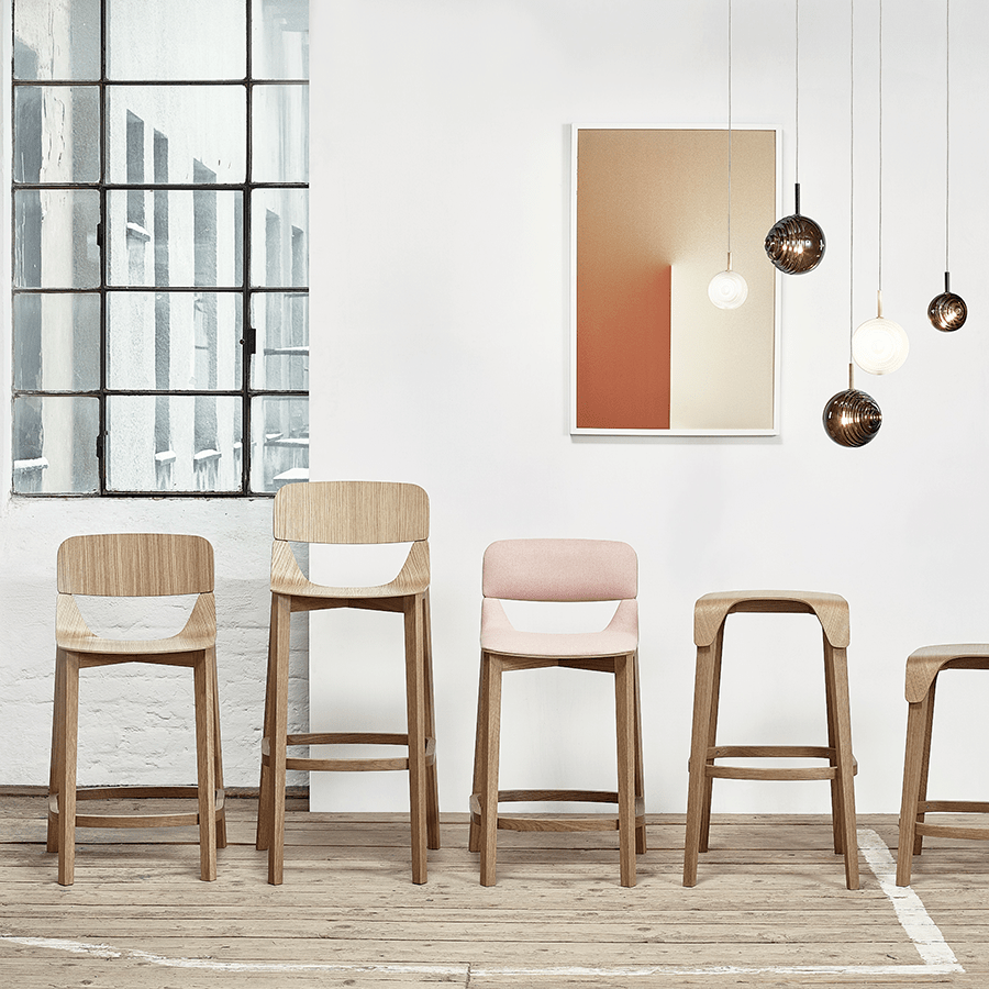 TON LEAF STOOL WITH BACKREST HIGH - DYKE & DEAN