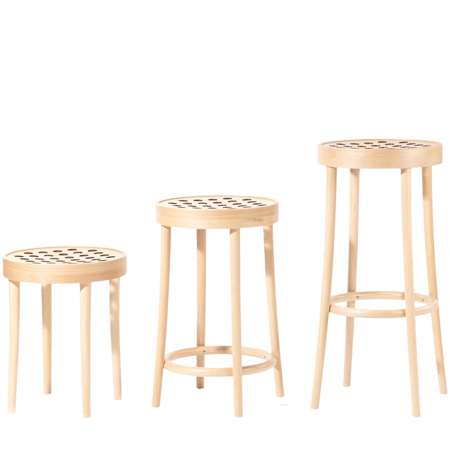 TON LOW BARSTOOL 822 UPHOLSTERED - DYKE & DEAN