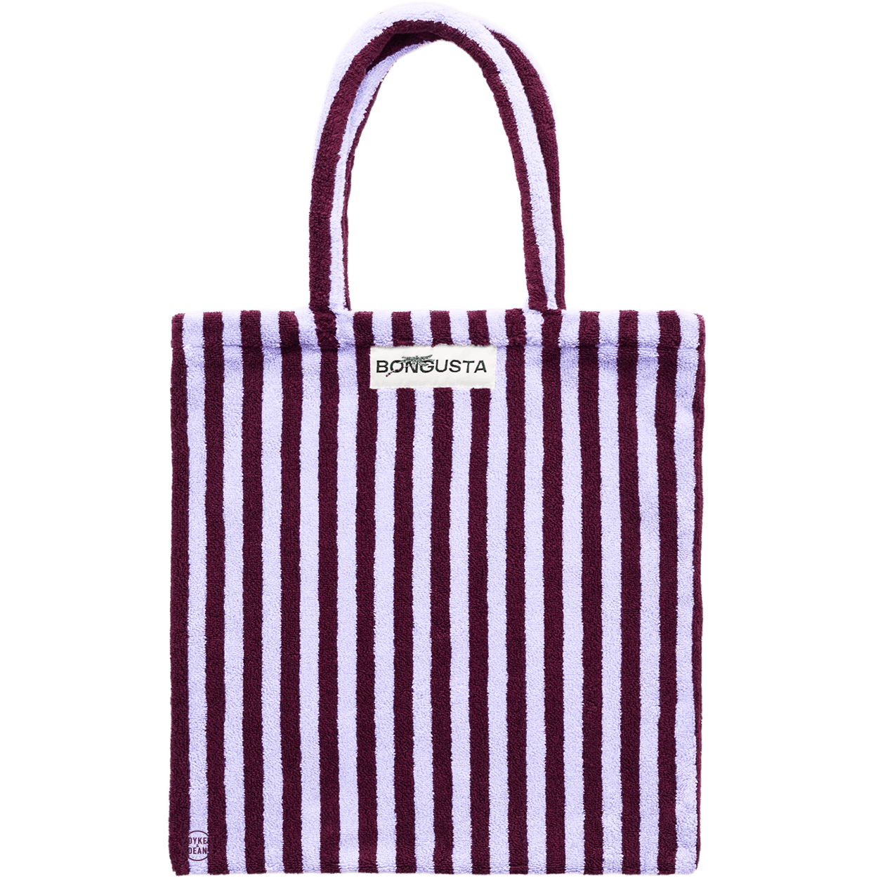 TOWEL FABRIC TOTE BAG WINE & LAVENDER BLUE - DYKE & DEAN