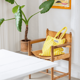 TOWEL FABRIC TOTE BAG YELLOW - DYKE & DEAN