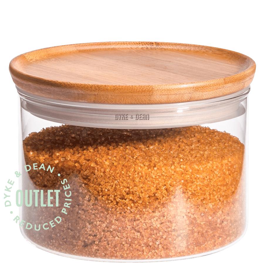 TRENDGLAS GLASS STACKING BAMBOO STORAGE JAR SMALL OUTLET - DYKE & DEAN