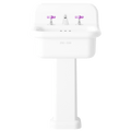 TRUE LITE CERAMIC MOUNTED SMALL SINK WHITE PEDESTAL - DYKE & DEAN