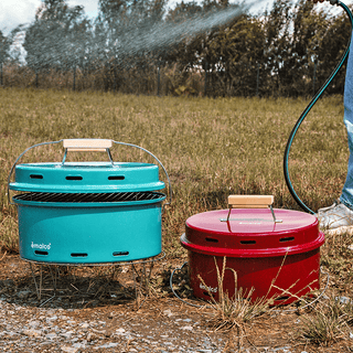 TURQUOISE ENAMEL BARBEQUE - DYKE & DEAN