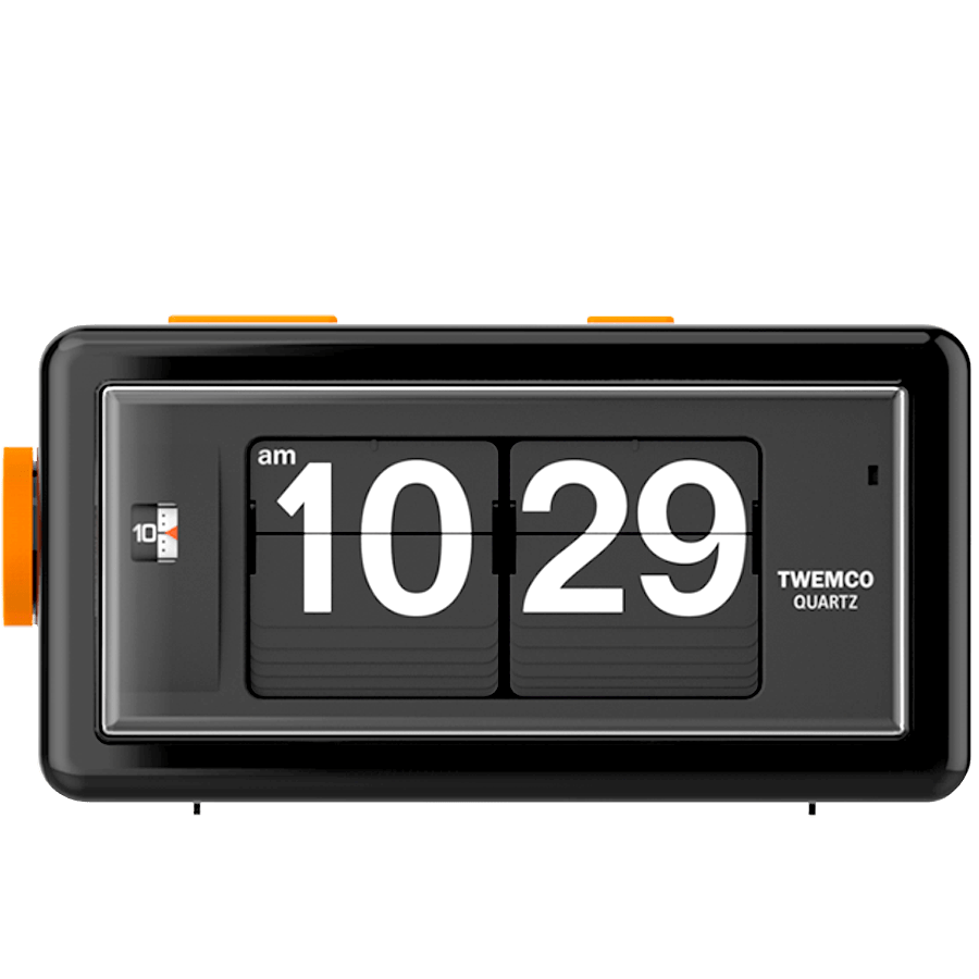 TWEMCO ALARM FLIP CLOCK AL - 30 BLACK - DYKE & DEAN