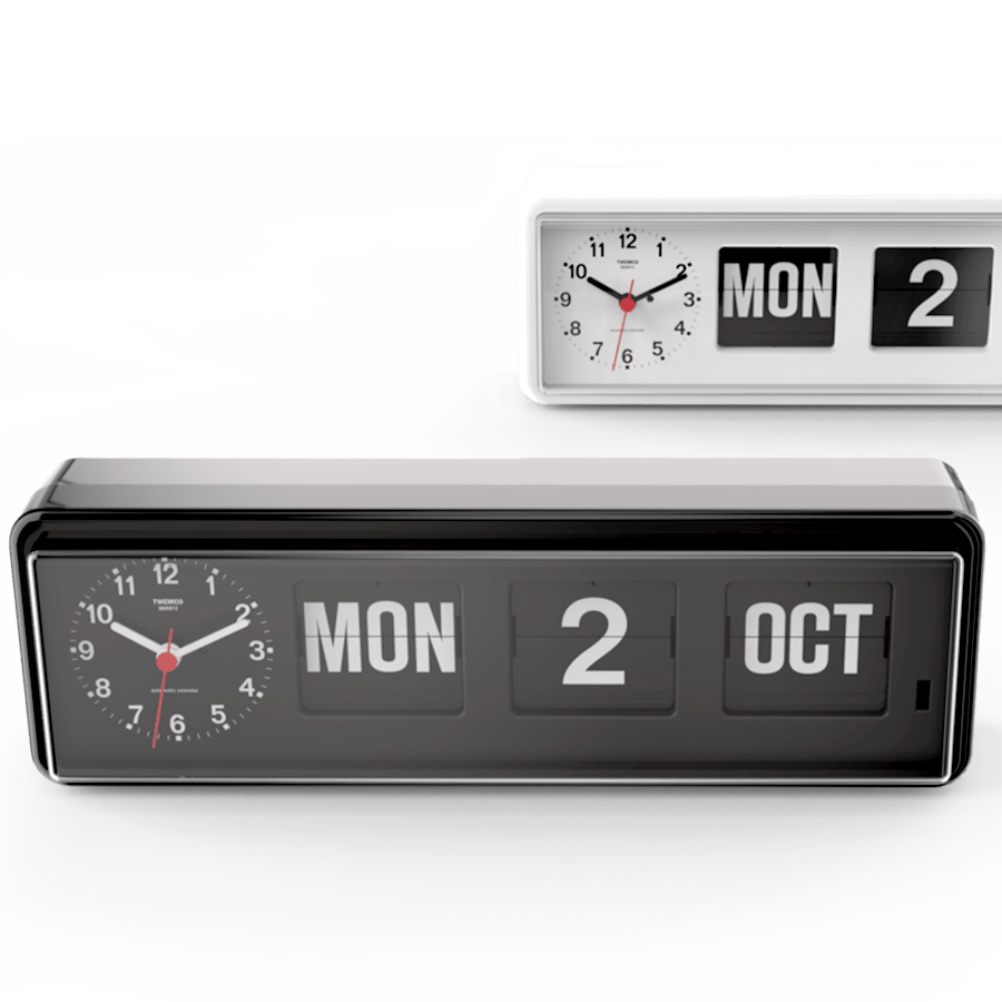 TWEMCO CALENDAR FLIP CLOCK BQ-38 BLACK - DYKE & DEAN