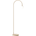 UNA OPAL GLASS GLOBE LOOP FLOOR LIGHT BEIGE - DYKE & DEAN