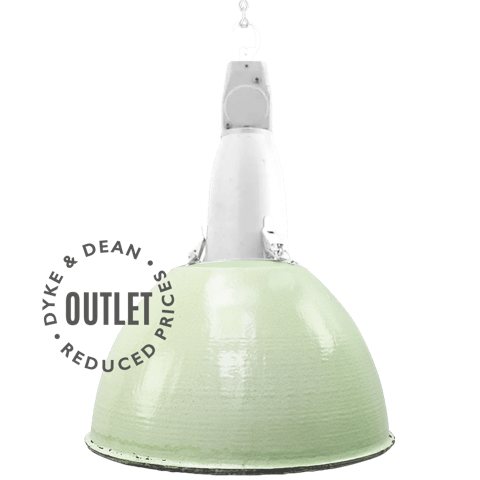 VINTAGE LIGHTING PENDANT DOME SHADE GREEN OUTLET - DYKE & DEAN