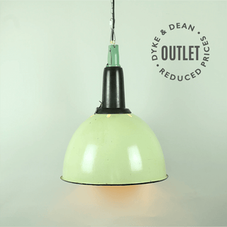 VINTAGE LIGHTING PENDANT DOME SHADE GREEN OUTLET - DYKE & DEAN