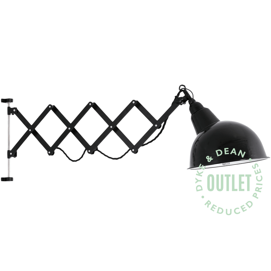 WALL SCISSOR LAMP BLACK ENAMEL SHADES OUTLET - DYKE & DEAN