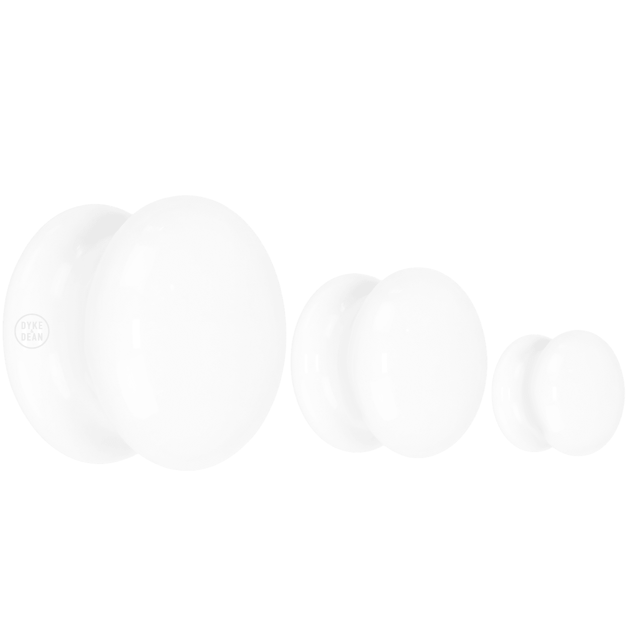 WHITE PORCELAIN DOOR KNOBS - DYKE & DEAN