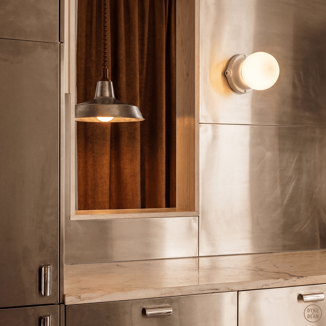 WHITE PORCELAIN GLOBE WATERPROOF WALL LIGHT - DYKE & DEAN