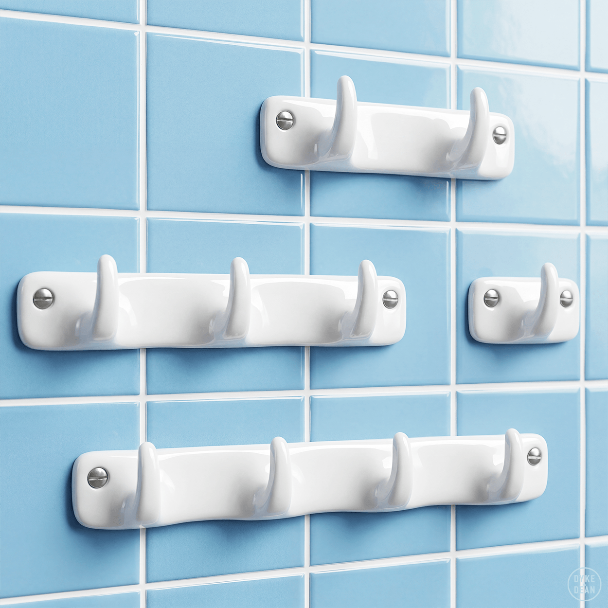 WHITE PORCELAIN HOOK 3 - DYKE & DEAN