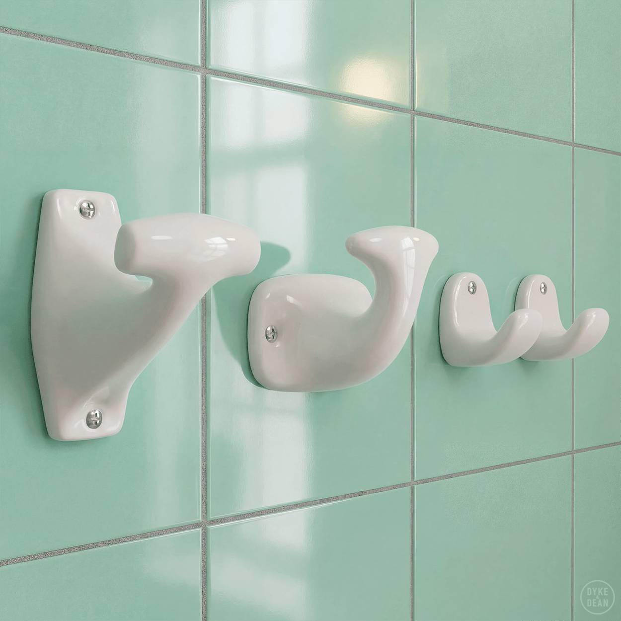 WHITE PORCELAIN ROBE HOOK - DYKE & DEAN