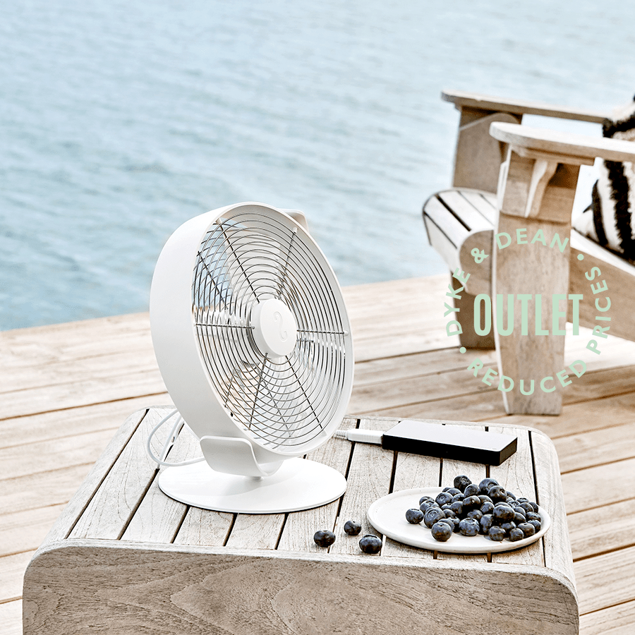 WHITE USB PORTABLE DESK FAN OUTLET - DYKE & DEAN