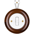 Nuc Mag surface-mounted toggle switch by Katy Paty in porcelain and American walnut