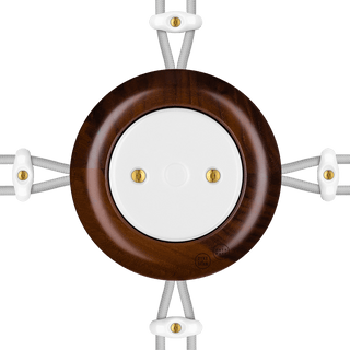WOODEN PORCELAIN SURFACE MOUNTED NUCLEUS JUNCTION BOX - DYKE & DEAN