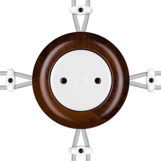 WOODEN PORCELAIN SURFACE MOUNTED NUCLEUS JUNCTION BOX - DYKE & DEAN