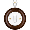 Nucleus surface-mounted toggle switch by Katy Paty in porcelain and walnut