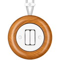 Padelus wooden porcelain surface-mounted double slim switch by Katy Paty