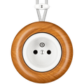WOODEN PORCELAIN SURFACE MOUNTED PADELUS EURO PIN SOCKET - DYKE & DEAN