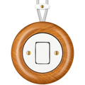 Padelus wooden porcelain surface-mounted fat button light switch by Katy Paty