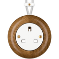 WOODEN PORCELAIN SURFACE MOUNTED ROBUS SOCKET UK - DYKE & DEAN