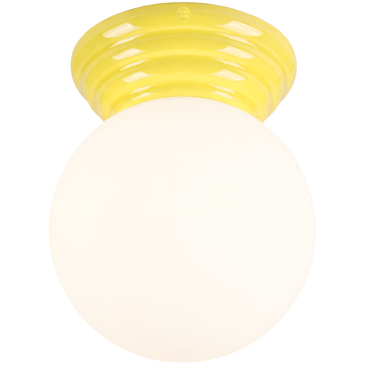 YELLOW CERAMIC SCONCE WATERPROOF OPAL GLOBE CEILING LIGHT - DYKE & DEAN