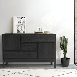 ABBEYWOOD BLACK SIDEBOARD OAK - DYKE & DEAN