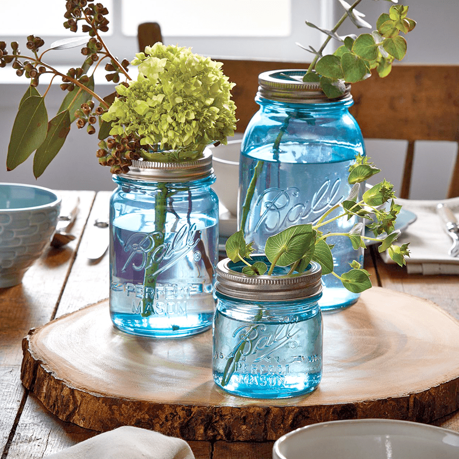 BALL MASON BLUE GLASS JAR 945ML - DYKE & DEAN