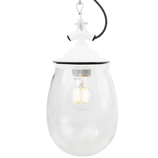 BELL JAR INDUSTRIAL LIGHT WHITE CLEAR GLASS - DYKE & DEAN