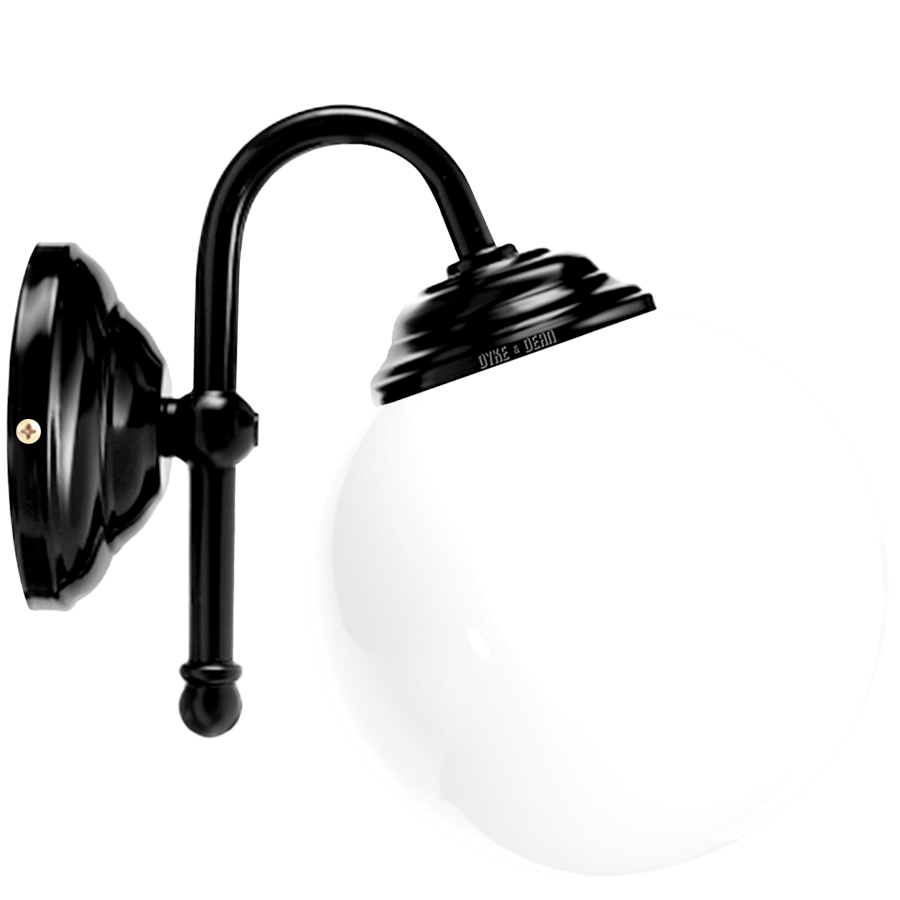 BISTRO OPAL GLOBE WALL LIGHT BLACK - DYKE & DEAN