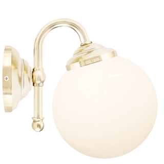 BISTRO OPAL GLOBE WALL LIGHT BRASS - DYKE & DEAN