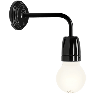 BLACK CERAMIC 90° DEGREE WALL LIGHT - DYKE & DEAN