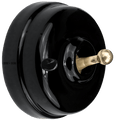 BLACK CERAMIC INTERMEDIATE WALL SWITCHES BRASS - DYKE & DEAN