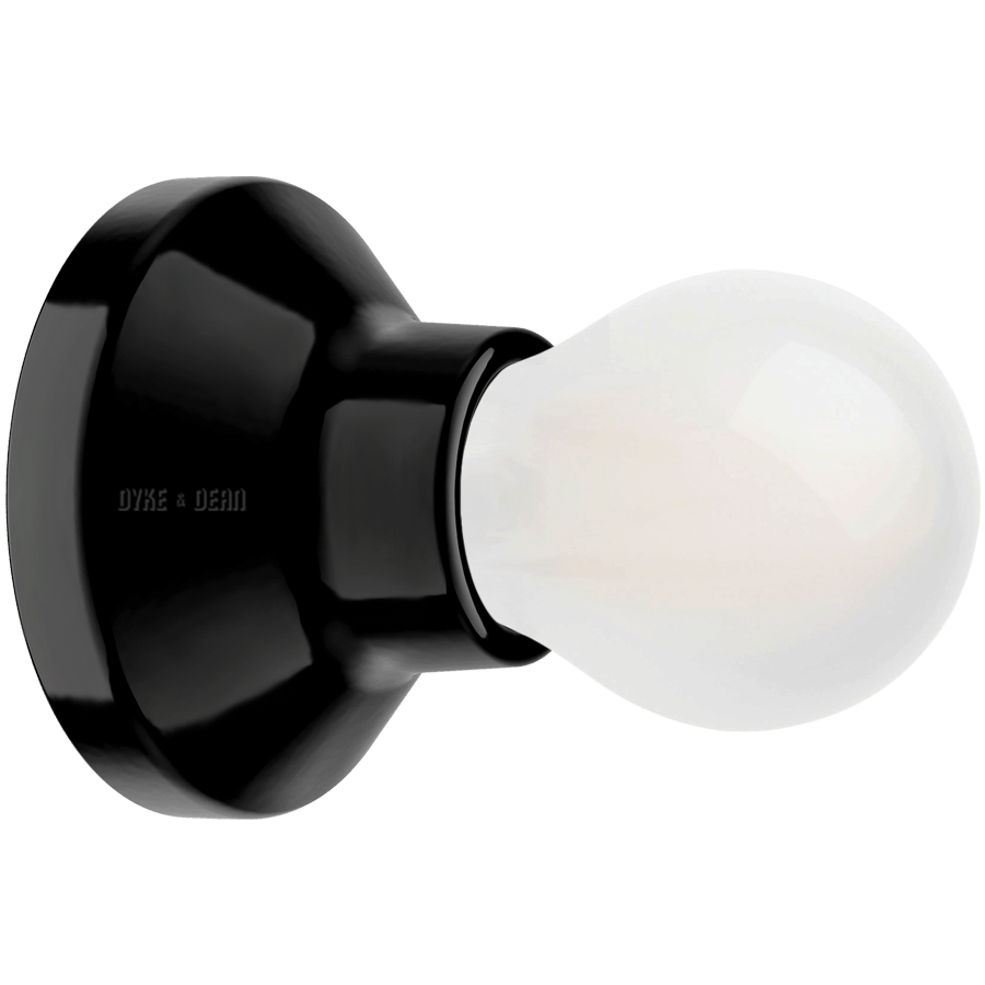 BLACK CERAMIC WALL & CEILING LAMP - DYKE & DEAN