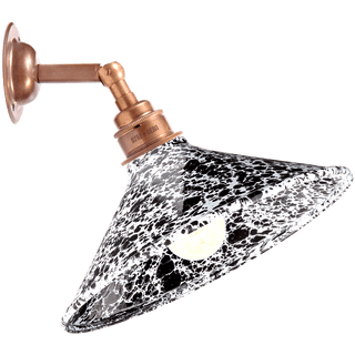 BLACK CONE SHADE SPLATTERWARE WALL LAMP - DYKE & DEAN