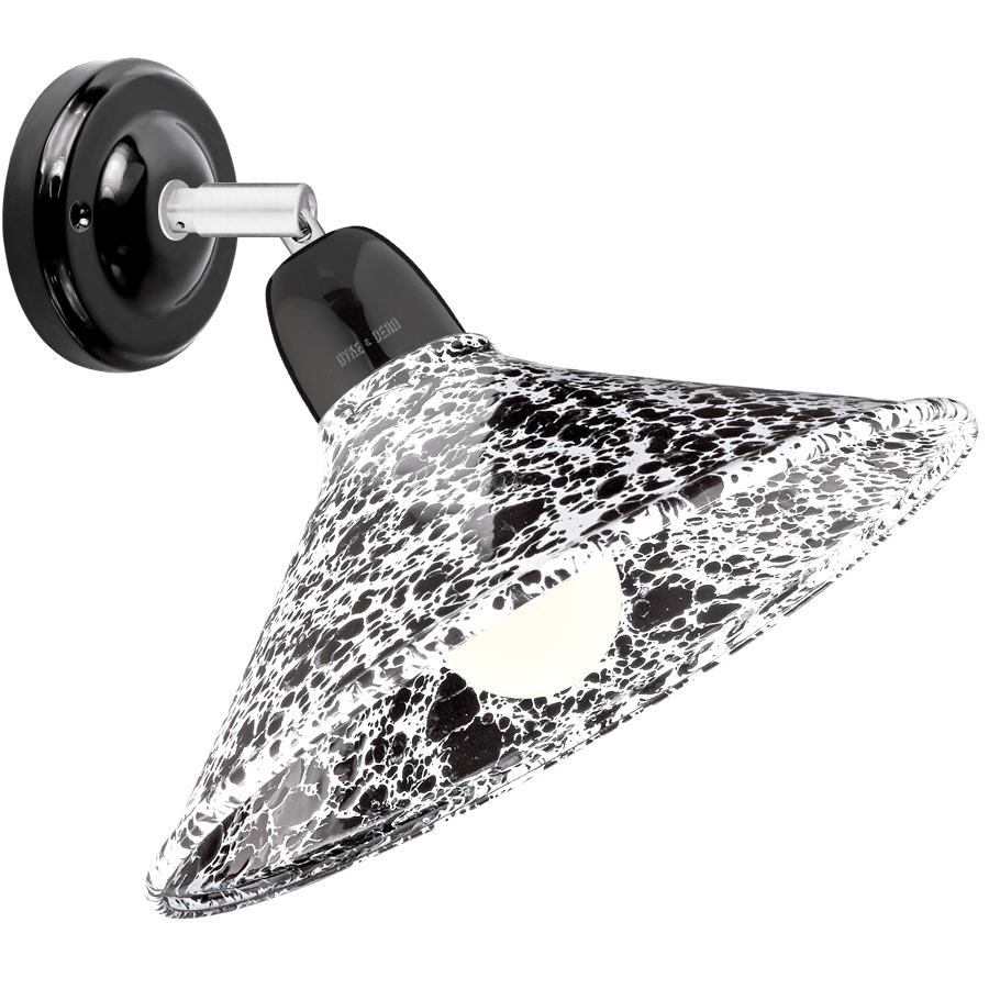 BLACK ENAMEL ELBOW BLACK CERAMIC LAMP - DYKE & DEAN