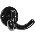 BLACK KNOB DOOR HOOK DOUBLE - DYKE & DEAN
