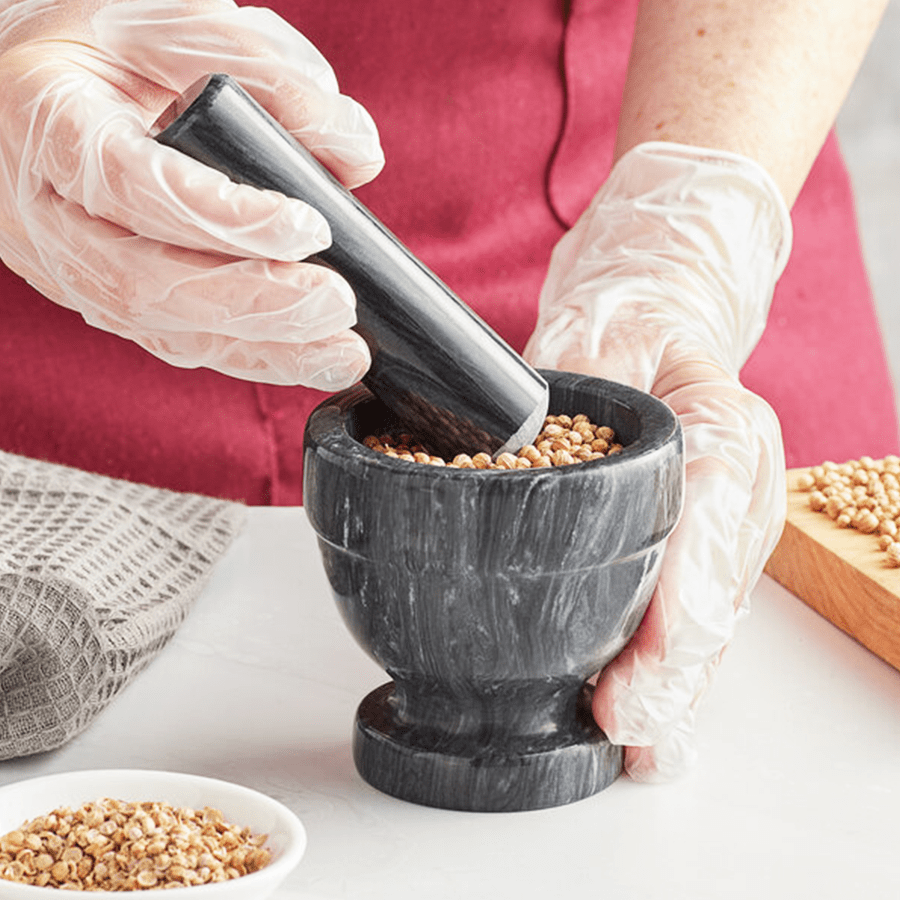 BLACK MARBLE MORTAR & PESTLE - DYKE & DEAN