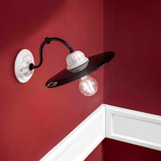 BLACK PORCELAIN VICTORIAN WALL LIGHT - DYKE & DEAN