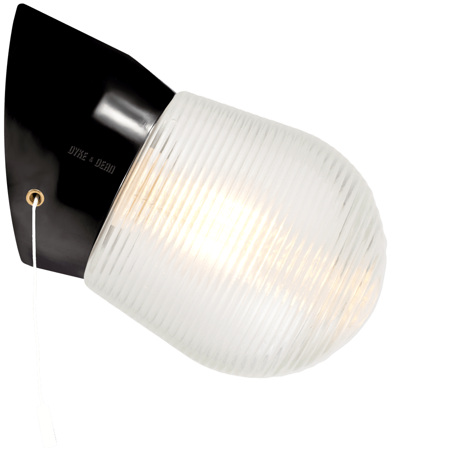 BLACK PULL CORD SWITCHED REARWIRED WALL LAMPS
