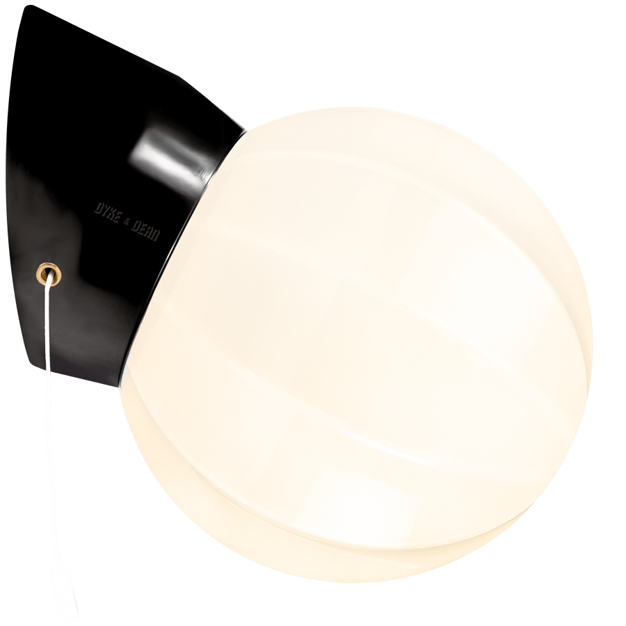 BLACK PULL CORD SWITCHED REARWIRED WALL LAMPS