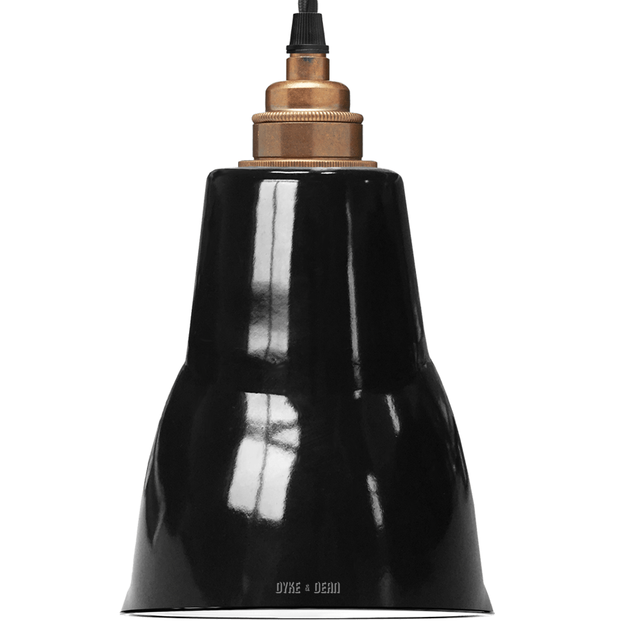 BLACK SMALL ENAMEL SHADE - LAMPSHADES - DYKE & DEAN  - Homewares | Lighting | Modern Home Furnishings