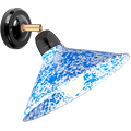 BLUE ENAMEL BRASS ELBOW BLACK CERAMIC LAMP - WALL LIGHTS - DYKE & DEAN  - Homewares | Lighting | Modern Home Furnishings