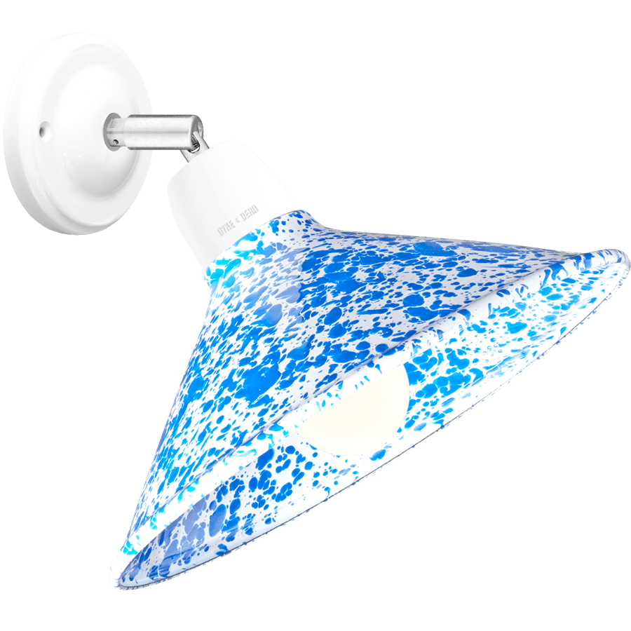 BLUE ENAMEL ELBOW WHITE CERAMIC LAMP - WALL LIGHTS - DYKE & DEAN  - Homewares | Lighting | Modern Home Furnishings