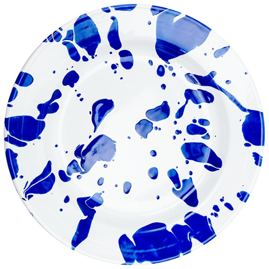 BLUE & WHITE SLIP ENAMELWARE DINNER PLATE - KITCHENWARE - DYKE & DEAN  - Homewares | Lighting | Modern Home Furnishings