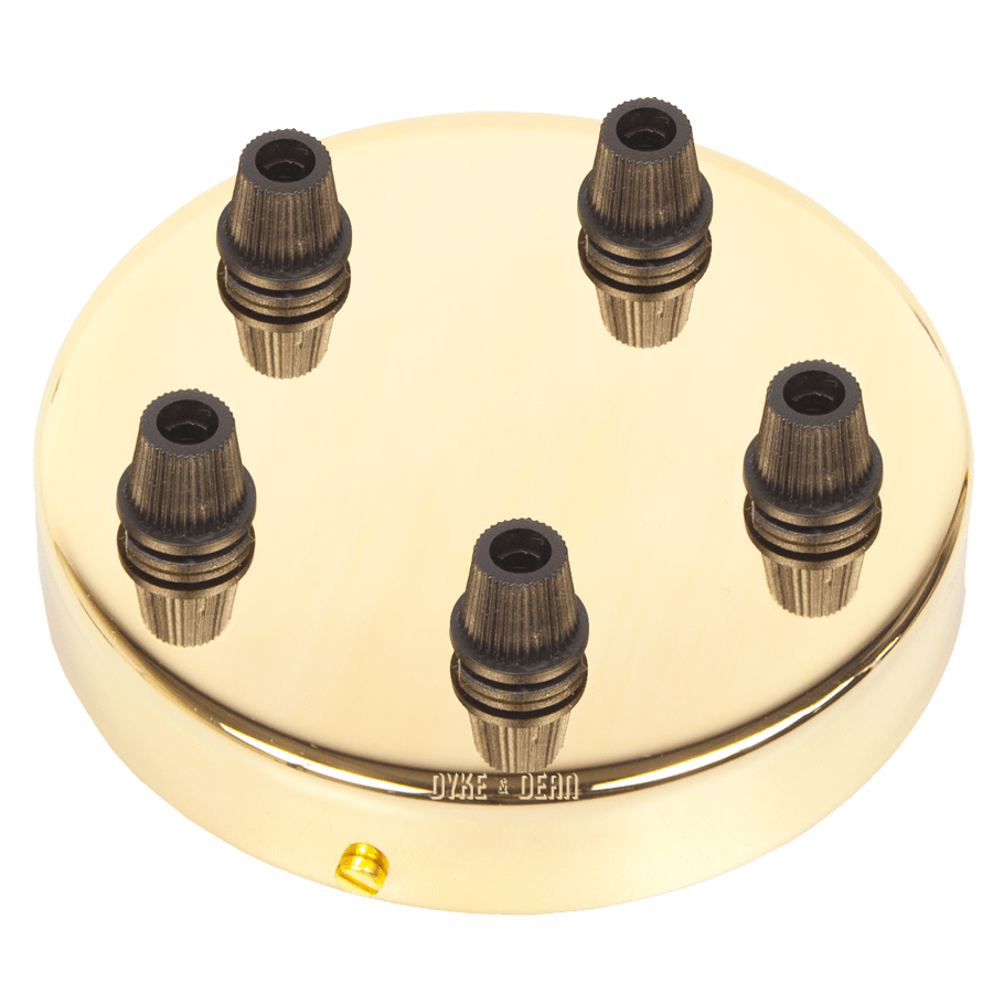 BRASS 5 WAY CEILING ROSE - DYKE & DEAN